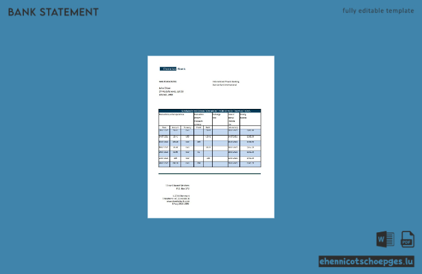 Excel-Beispielvorschau für den Kontoauszug der dänischen Danskebank